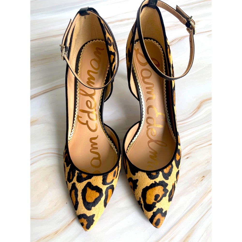 Sam Edelman pointy toed heels with ankle strap, size 10.